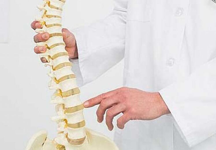 Osteochondrosis toraks dimanifestasikan oleh penghancuran diskus intervertebralis